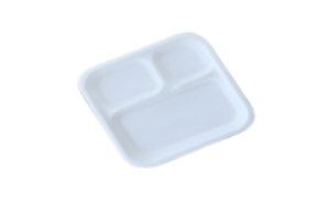 Three Compartment Square Plate