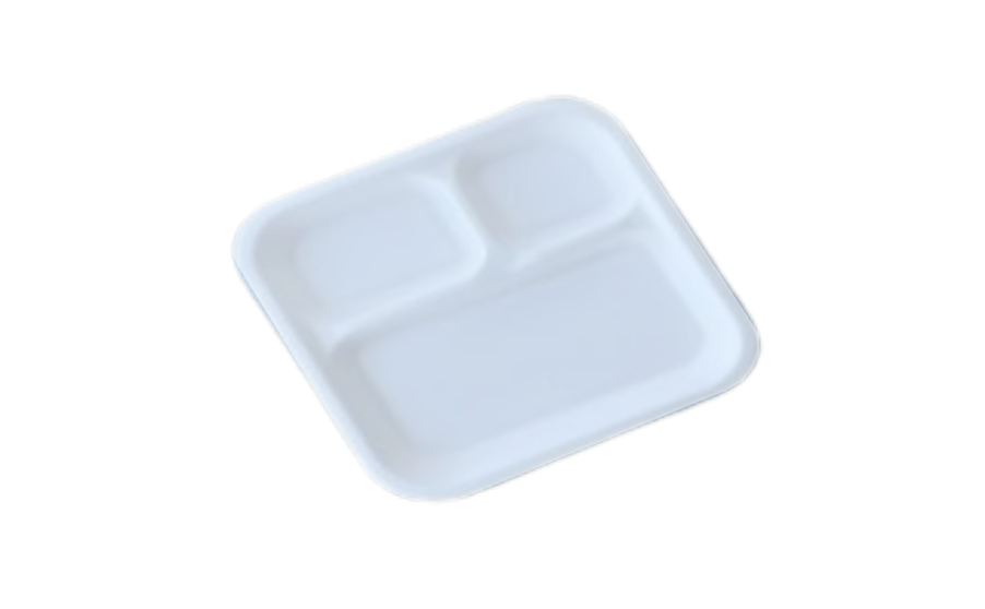 Three Compartment Square Plate
